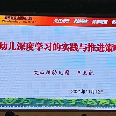 幼儿深度学习的实践与推进策略  文山州幼儿园  王卫红