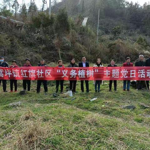 “绿意倾城，春满大地”——红旗社区植树节主题党日活动