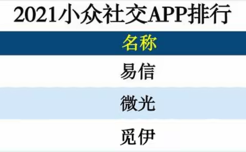小众社交APP最新排名公布，觅伊荣获第三名