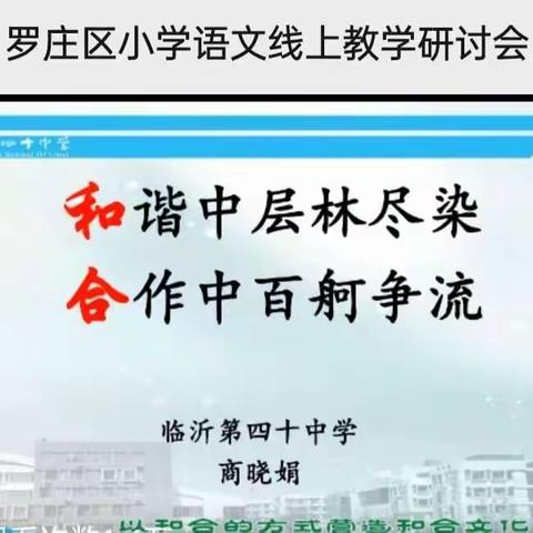 记罗庄区小学语文线上教学研讨会学习体会