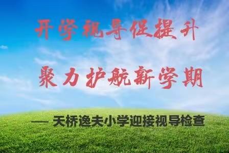 开学视导促提升，聚力护航新学期——清原镇天桥逸夫小学迎接2023年春季视导检查