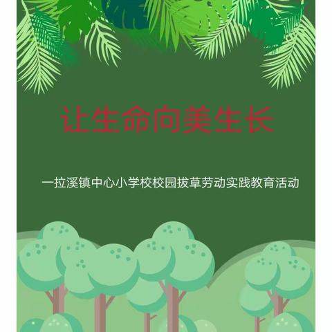 让生命向美生长 一拉溪镇中心小学校劳动实践教育校园拔草活动