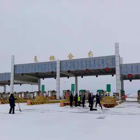 桃合木收费所全员出动 清雪保畅