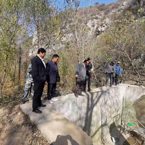 历城区水务局领导到青龙峪村调研督导项目建设