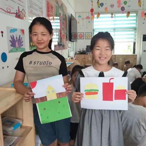 陶营镇社工站千站暖万家儿童关爱行动——暑期快乐彩纸贴画