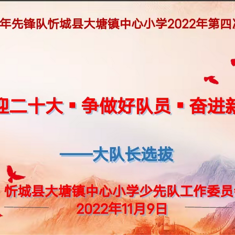 “献礼二十大 争做好队员 奋进新征程”少先队竞选活动