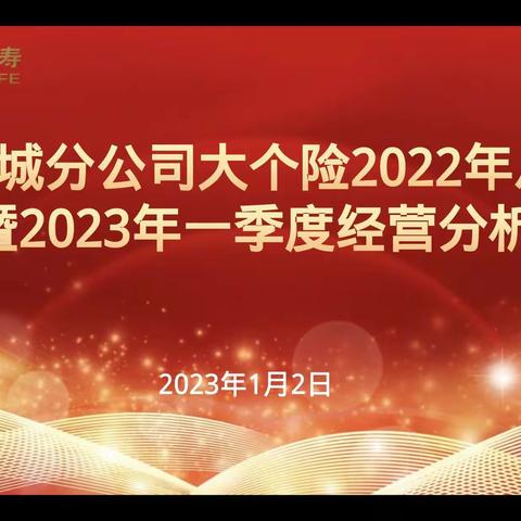 塔城分公司大个险2022年总结暨2023年一季度经营分析会