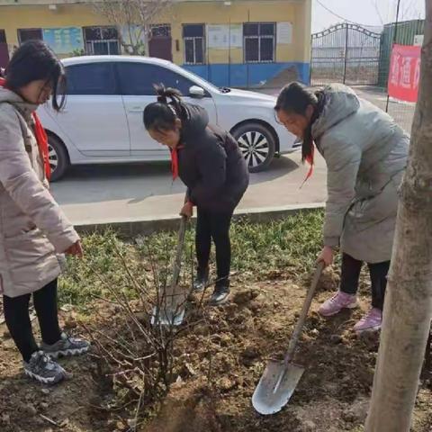 “植绿护绿，春满校园”——黄庄小学植树节主题活动