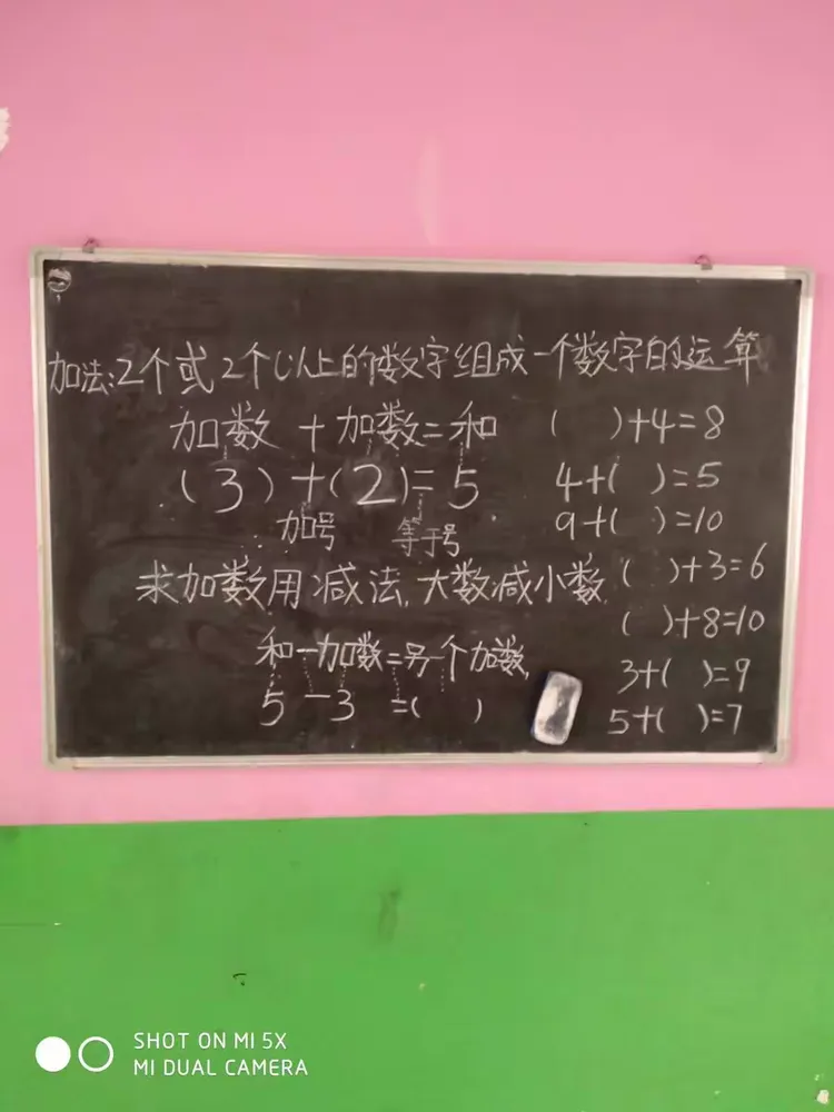 2.引导幼儿知道什么是加数，和，减数，被减数，差