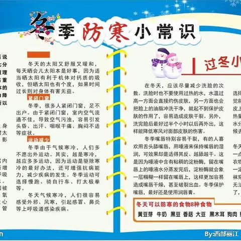 智慧之星幼儿园 防凝冻 防寒宣传