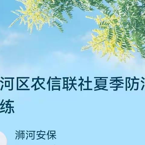 浉河区农信联社夏季防汛预案演练