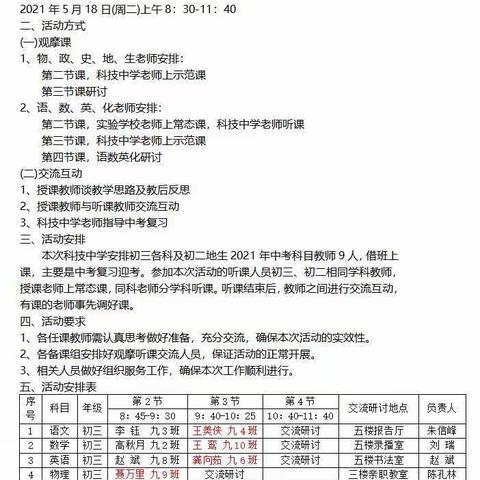 携手同行，砥砺前行——徐州市科技中学中考科目骨干教师指导交流——沛县实验学校