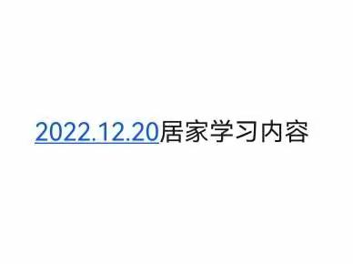 2022.12.20 居家学习内容