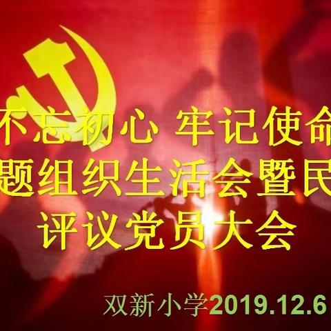 双新小学召开“不忘初心、牢记使命”专题组织生活会暨民主评议党员大会