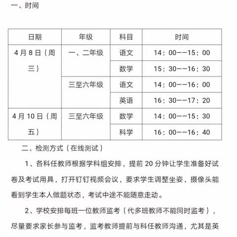 古伦小学2020年4月份网上阶段性测试掠影