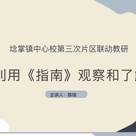 “如何利用《指南》观察和了解幼儿”——埝掌镇中心校十一月份联片教研