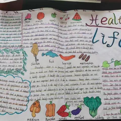 Health——记赣源中学七年级英语手抄报活动