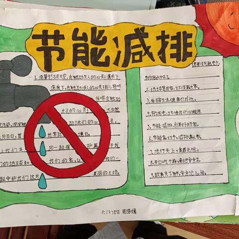 十八里镇明德小学节能减排手抄报