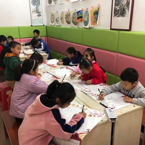 小清华书画室2019年秋学期春节日历绘制