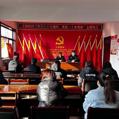 下解愁村11月份“学习二十大精神，落实二十条措施”主题党日