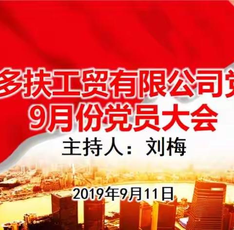 多扶工贸公司党支部召开党员大会