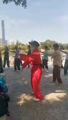 太极拳学习 方老师很美！您有红梅般品格，深受学生爱戴[强][玫瑰][爱心][抱拳]（配乐:太极拳）