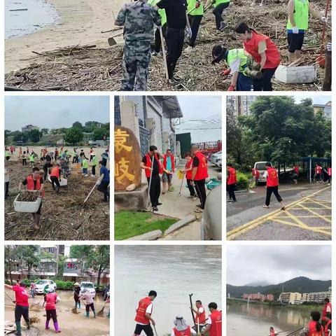 上街镇杜苏芮过后的清洁家园行动