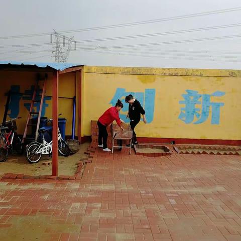 秋雨浸校园，搭石显师德