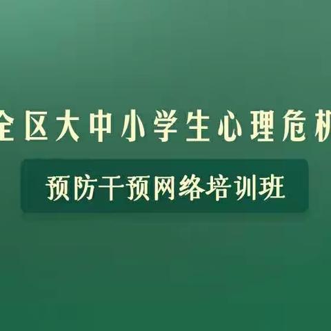 双洋小学开展全区大中小学生心理危机预防干预网络培训班暨集体备课会