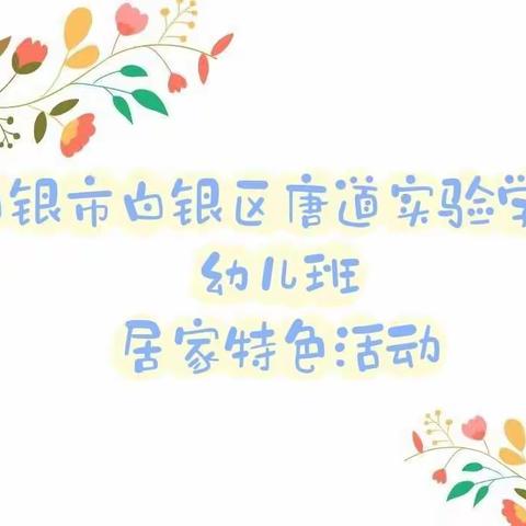 白银市白银区唐道实验学校幼儿班——居家特色活动