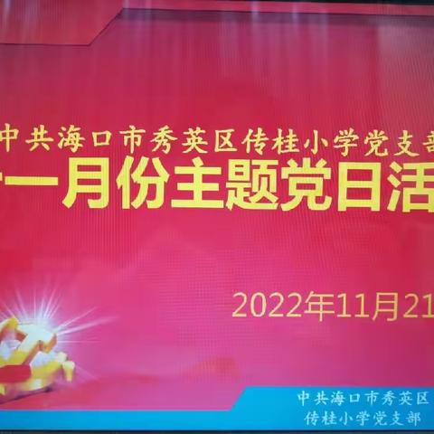 海口市传桂小学党支部开展十一月主题党日活动