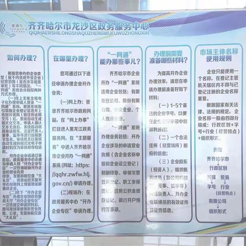 龙沙区开办企业专班为开办企业一网通办保驾护航