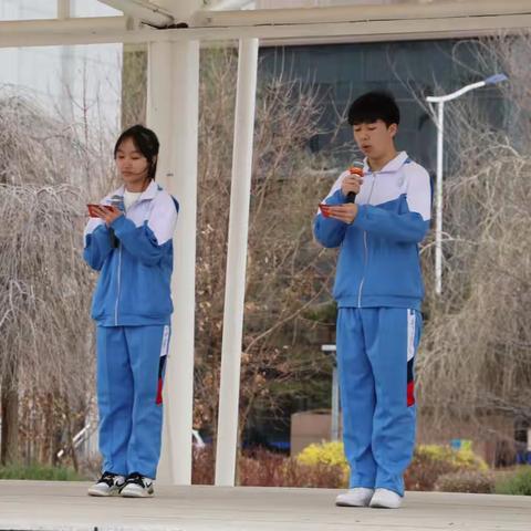 共拒校园欺凌，共建阳光校园  —敦化市实验中学校升旗仪式﻿