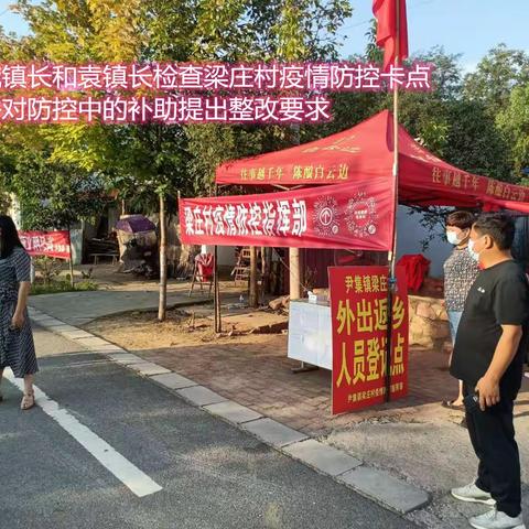 【三十二期】镇领导督导检查梁庄村执勤点疫情防控工作