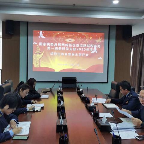 秦汉新城税务局第一税务所党支部开展党员组织生活会暨民主评议党员活动