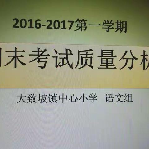 大致坡镇中心小学2016-2017第一学期语文期末考试质量分析