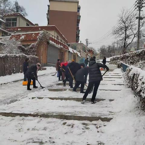 万新街道虎万路社区开展冬日除雪工作