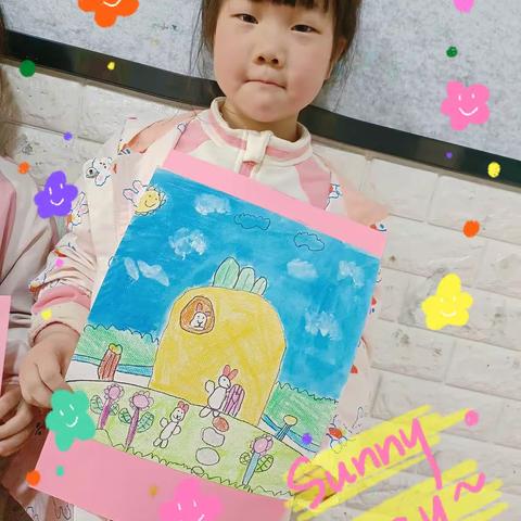 四点班的小朋友绘画作品展示《小兔子-装扮新家》👏👏👏👍👍👍