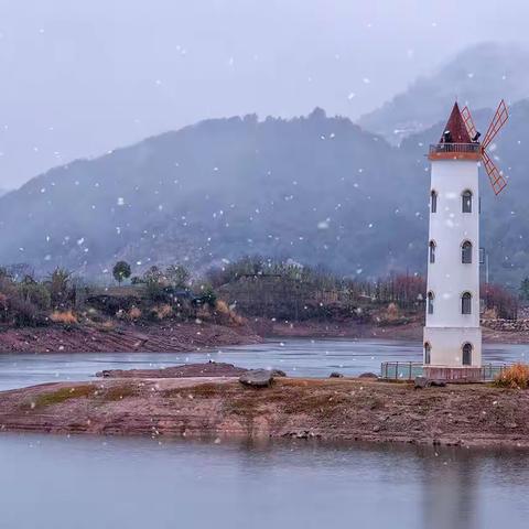 千岛湖飘雪了