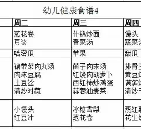 【爱乐•婴婴向上托育早教中心】幼儿健康食谱（6月27日至7月1日）