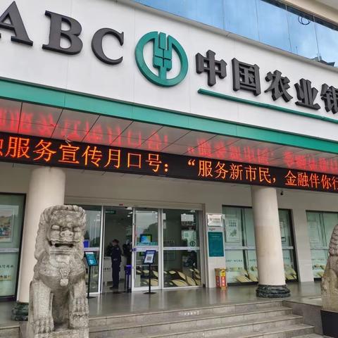 服务新市民 金融伴你行—农业银行市分行营业部"新市民金融服务宣传月