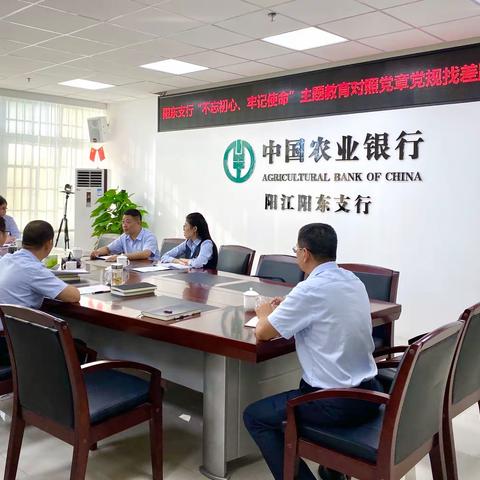 【阳江党建“支部堡垒”品牌之固本强基】分行指导组出席阳东支行党委主题教育对照党章党规找差距专题会议
