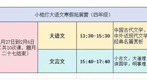 今年寒假不一样，小桔灯大语文！欢迎优秀的你