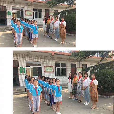 队旗高高飘扬，红领巾系满理想——大同中心学校少先队入队仪式