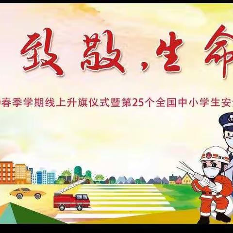 致敬，生命--南沿村完小线上升旗仪式暨第25个全国中小学生安全教育日主题活动