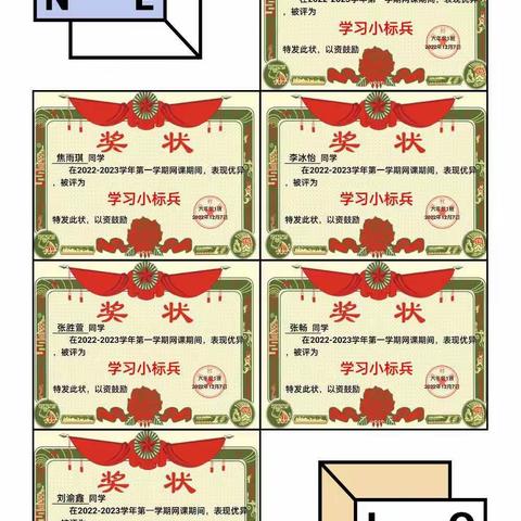 小奖状 大能量 ——南沿村完小六年级     越努力越优秀，自律奋进，不负韶华