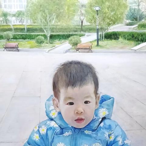 油画《我的家园》