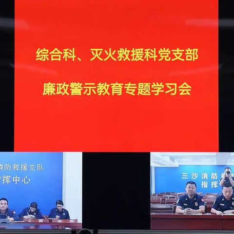 综合科、灭火救援科党支部廉政警示教育专题学习会