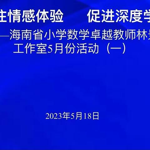 追光前行 赋能成长——海南省小学数学卓越教师林景工作室5月线上活动（一）