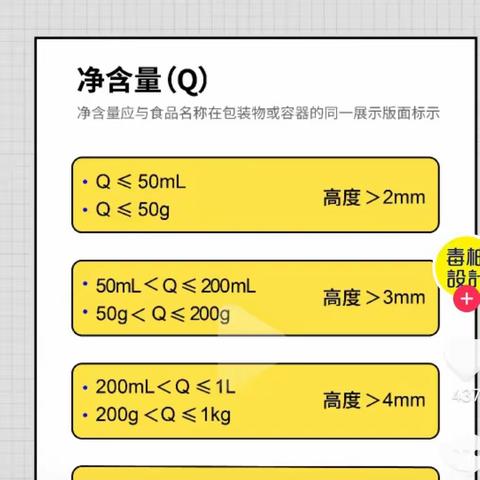 定量包装净含量标注规范